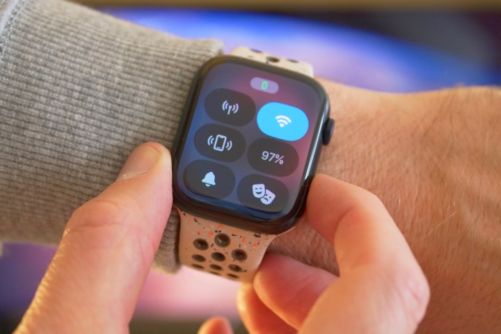 Centro de controle no Apple Watch Series 9.