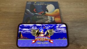 Sonic CD on SEGA CD and iPhone 15 Pro Max