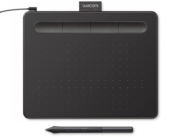 A mesa digitalizadora Wacom Intuos Small com sua caneta.