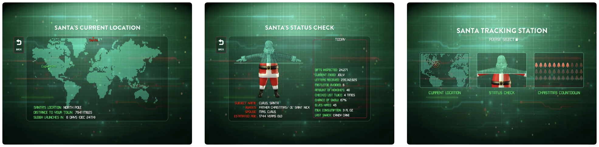 Rastreador do Papai Noel e verificação de status