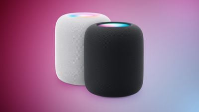 HomePod 2 branco e meia-noite com recurso roxo azul