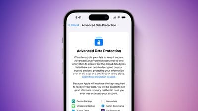 Segurança avançada da Apple Tela avançada de proteção de dados Recurso Roxo