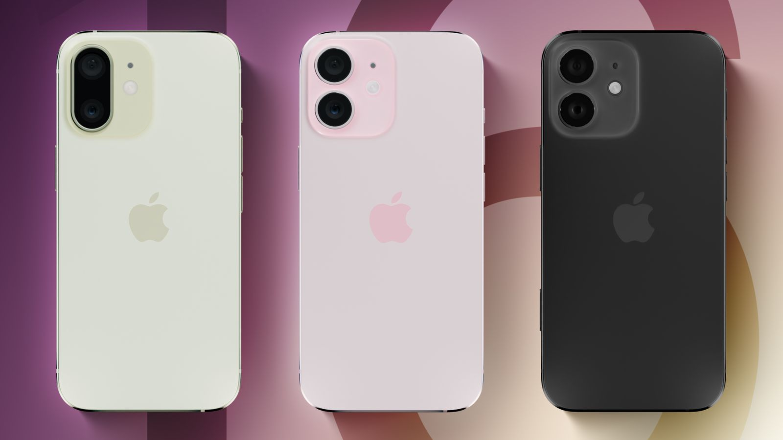 Modelos de pré-produção do iPhone 16 lado a lado