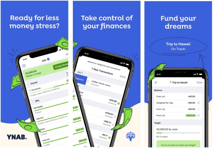 Aplicativo YNAB para iOS. 