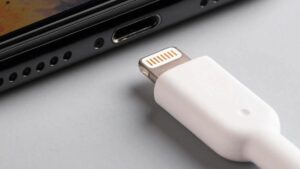 Lightning cable and iPhone port