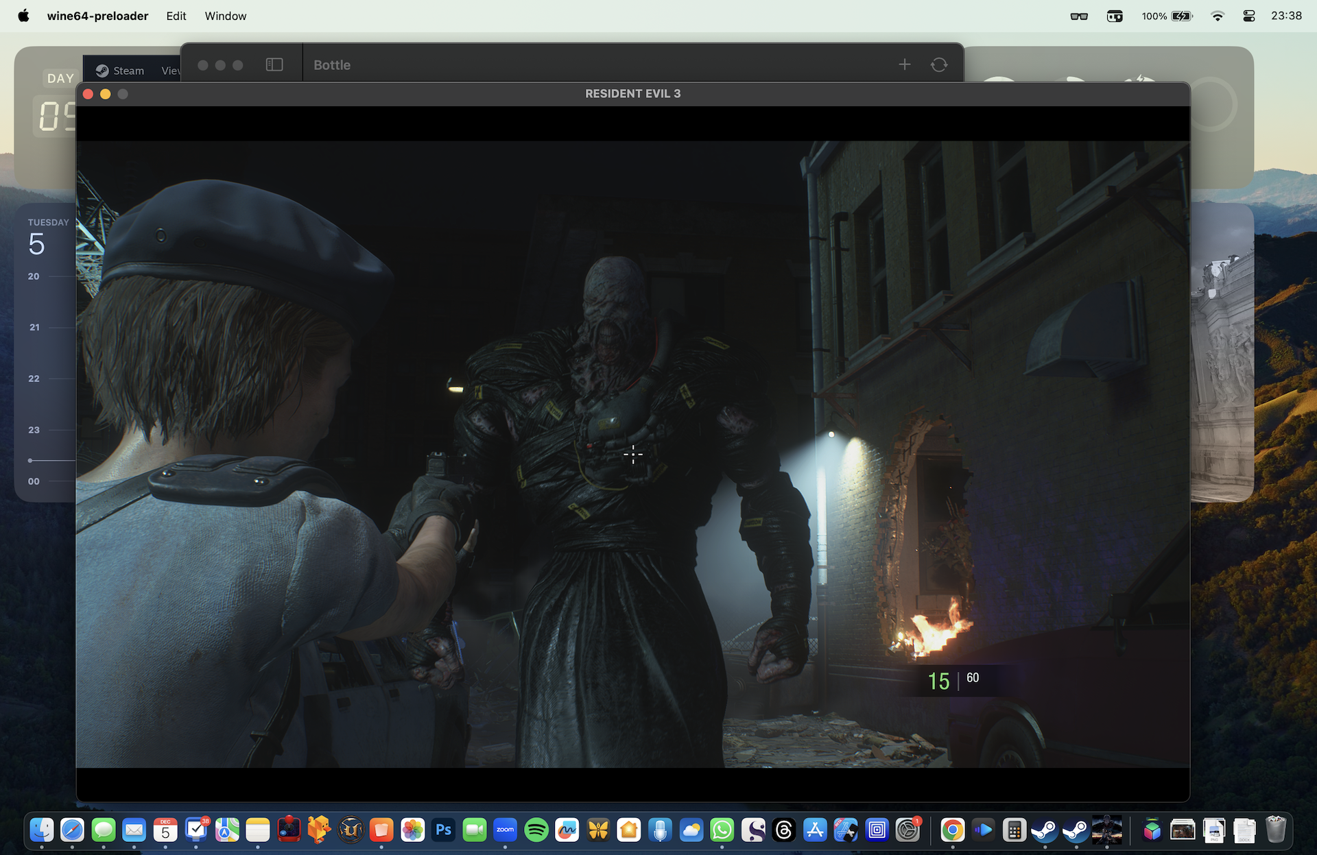 Resident Evil 3 rodando em Whiskey no macOS