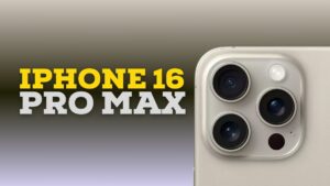 iPhone 16 Pro Max camera on a grey background