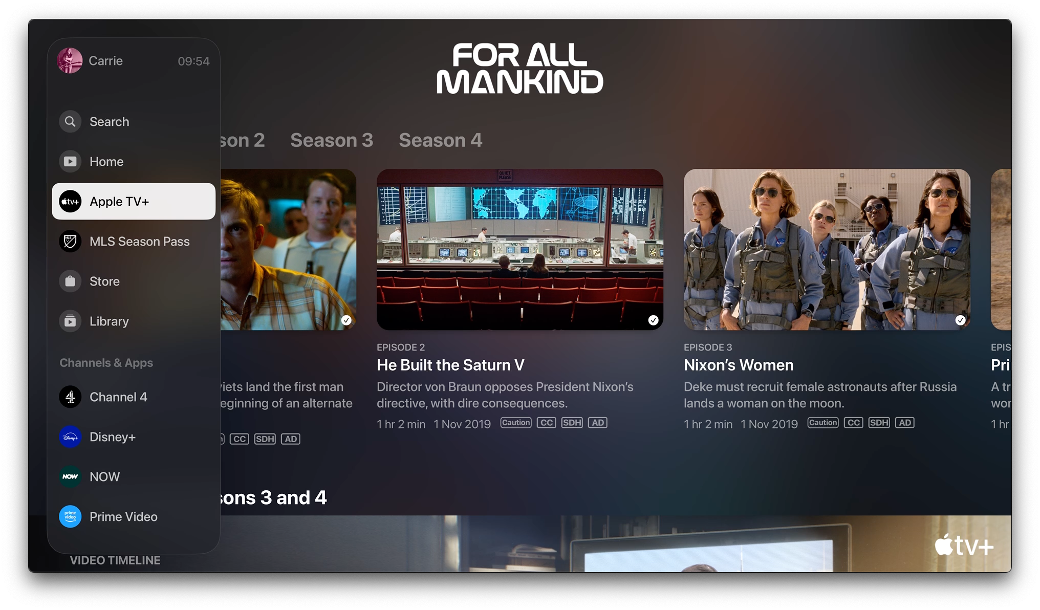 Nova interface da Apple TV