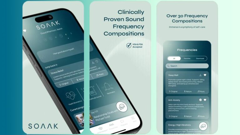 The Soaak sound therapies app