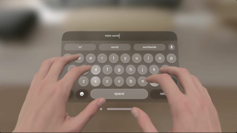 Teclado virtual Apple Vision Pro considerado ‘descarte completo’