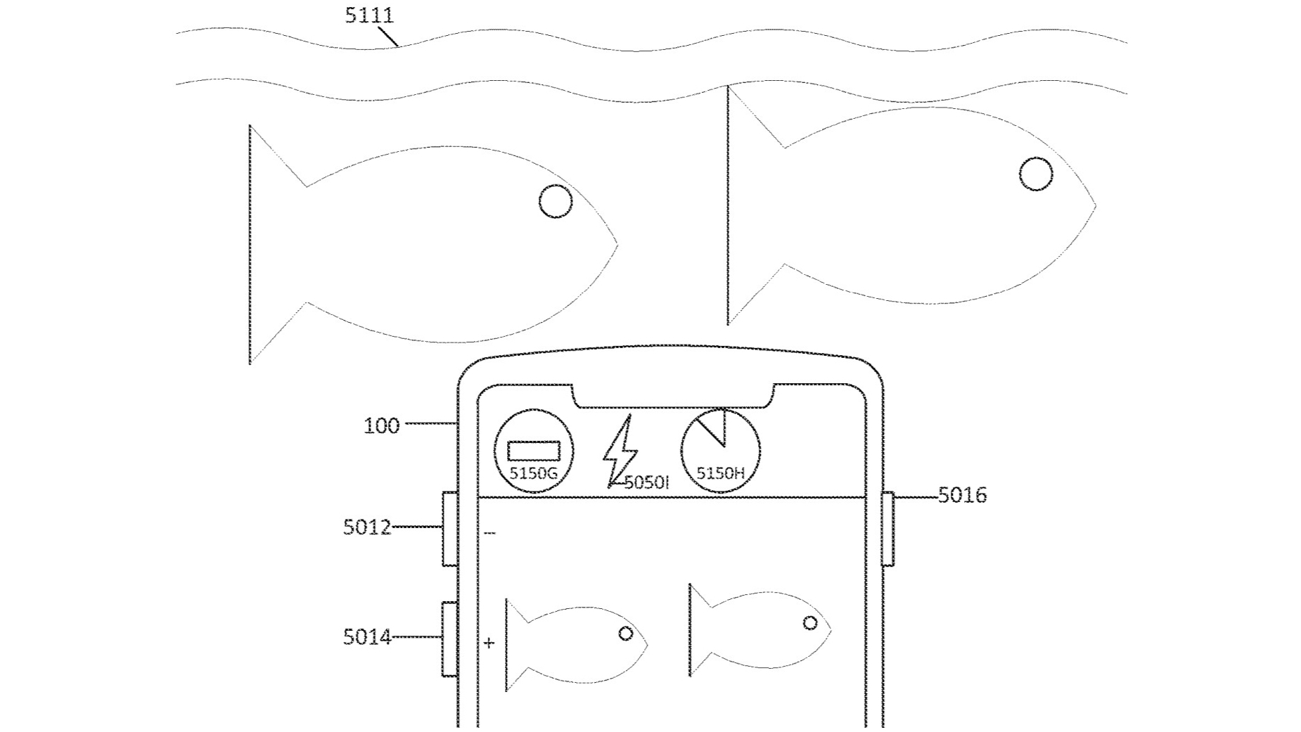 Patente da Apple mostrando um iPhone debaixo d'água