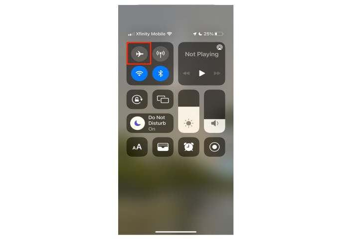 Ícone do modo Avião do iPhone.