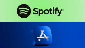 This is an image of Spotify and Apple