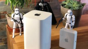 AirPort Express on a desk