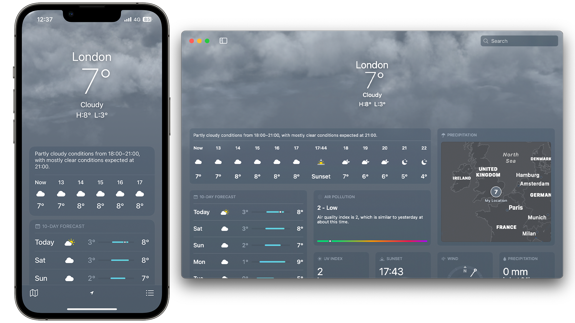 Aplicativo meteorológico no iOS 16 e macOS Ventura