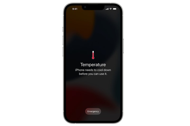 Aviso de temperatura do iPhone.