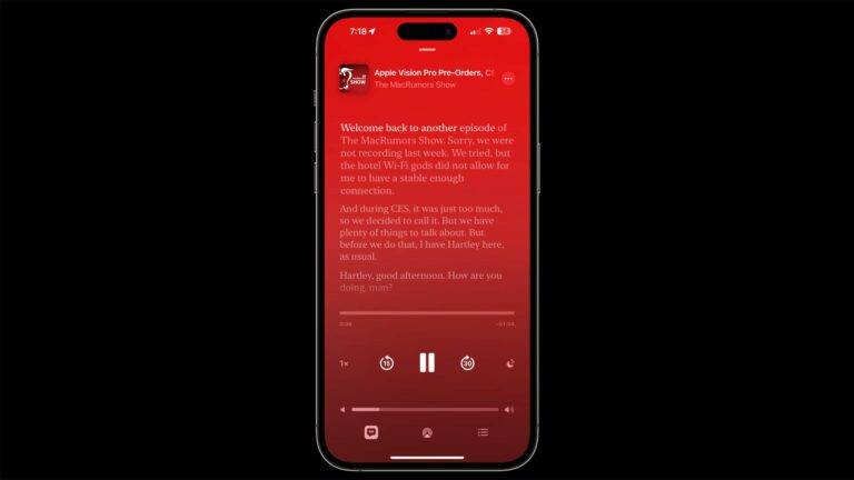 iOS 17.4 inclui transcrições de podcast