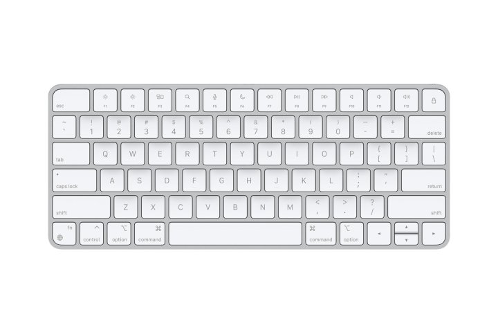 O Apple Magic Keyboard aparece em um fundo branco.