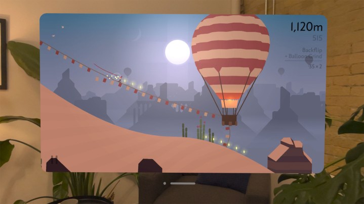 Jogabilidade da versão Apple Vision Pro de Alto's Odyssey.