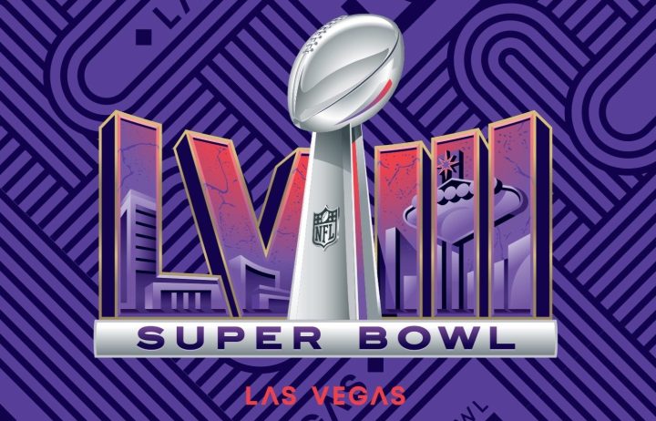 Logotipo do Super Bowl LVIII do programa oficial do jogo.