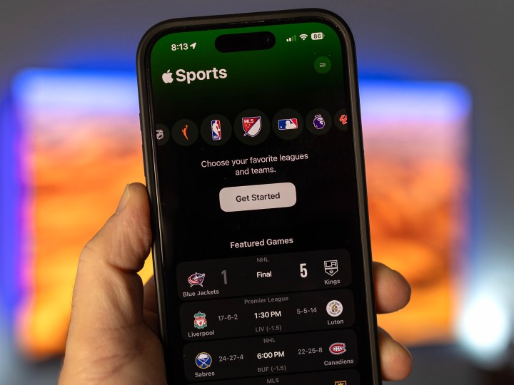 O aplicativo Apple Sports em um iPhone.