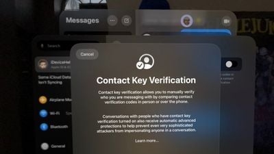 Verificação da chave de contato do Vision Pro iMessage