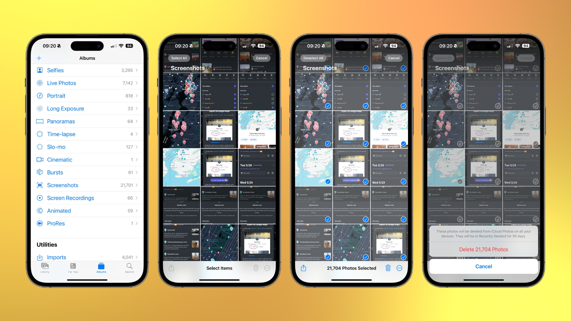 Exclua capturas de tela para liberar armazenamento no iPhone 15 Pro Max